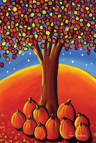 Pumpkin Tree Garden Flag Image