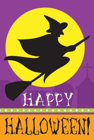 Witch Silhouette Garden Flag Image