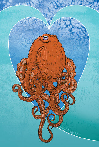 Aquatic Octopus House Flag Image