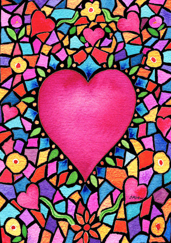 Kaleidoscope Heart House Flag Image