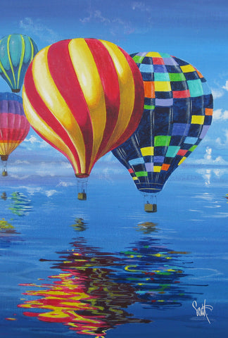 Flight of the Balloons Garden Flag Image