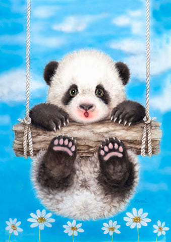 Panda Playtime Garden Flag Image