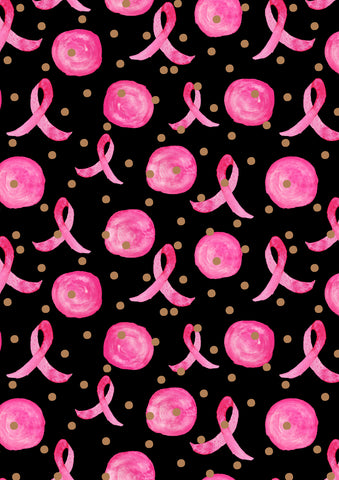 Pink Ribbon Polka Dot Garden Flag Image