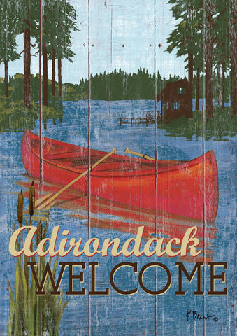 Rustic Lake Life-Adirondack Welcome Garden Flag Image
