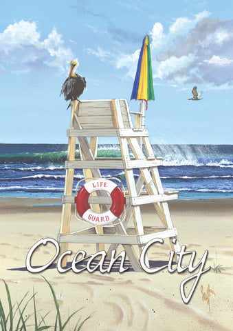 Pelican Post-Ocean City Garden Flag Image