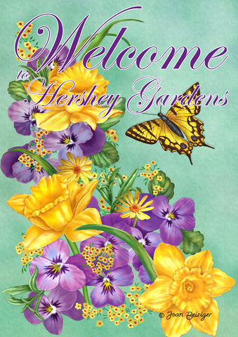 Frolic in the Flowers-Welcome to Hershey Garden Flag Image