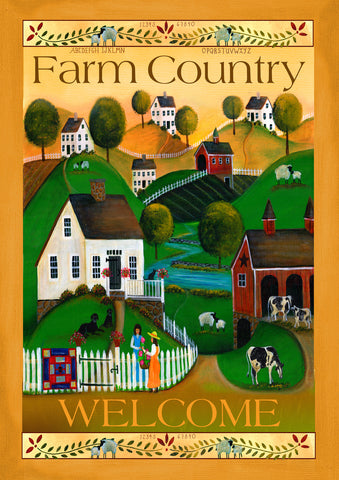 Country Neighbors-Farm Country Welcome House Flag Image