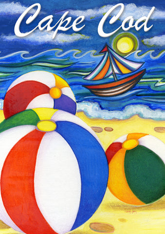Beach Balls-Cape Cod House Flag Image