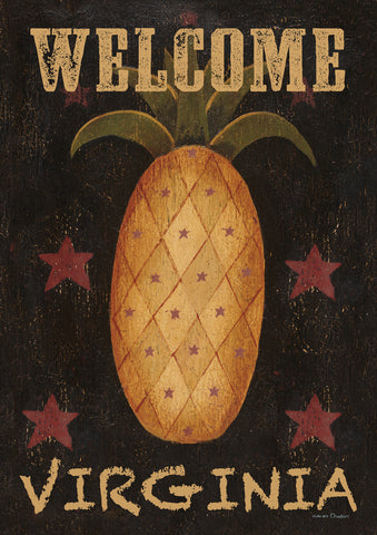 Americana Pineapple-Welcome Virginia House Flag Image