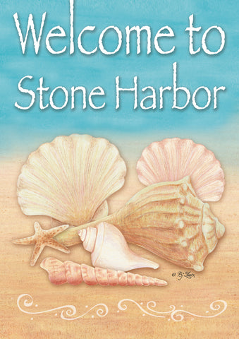 Welcome Shells-Stone Harbor Garden Flag Image