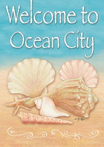 Welcome Shells-Ocean City Garden Flag Image