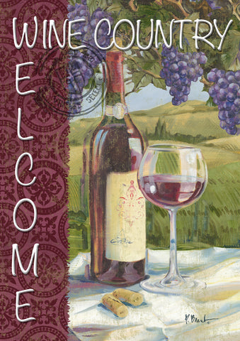 Vino-Wine Country Welcome House Flag Image