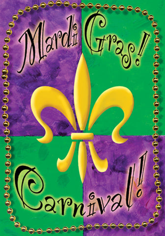 Mardi Gras Beads Garden Flag Image
