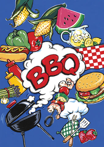 BBQ Double Sided House Flag Image