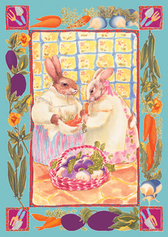 Bunny Ladies Garden Flag Image