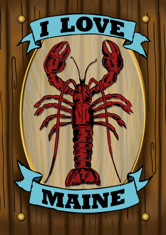Maine Lobster Sign Garden Flag Image