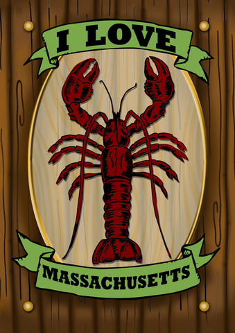 Massachusetts Lobster Sign House Flag Image