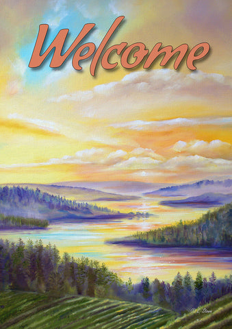 Sunrise River Welcome House Flag Image