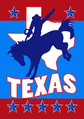 Texas Bucking Bronco House Flag Image