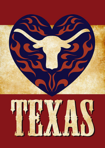 Texas Longhorn Heart Garden Flag Image