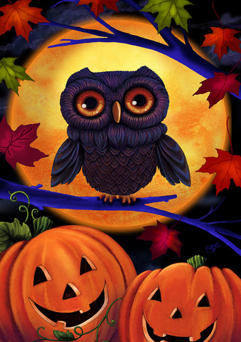 Halloween Owl Garden Flag Image