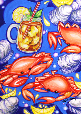 Crab Buffet Garden Flag Image
