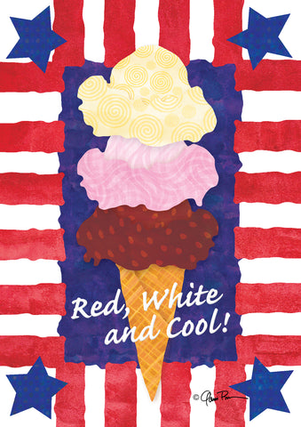 Patriotic Ice Cream House Flag Image