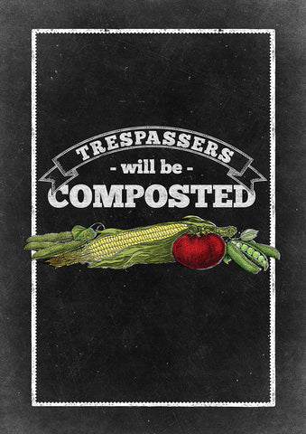 Compost Trespassers Garden Flag Image