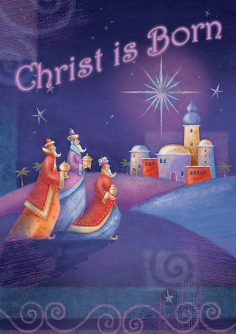 Christ is Born House Flag Image