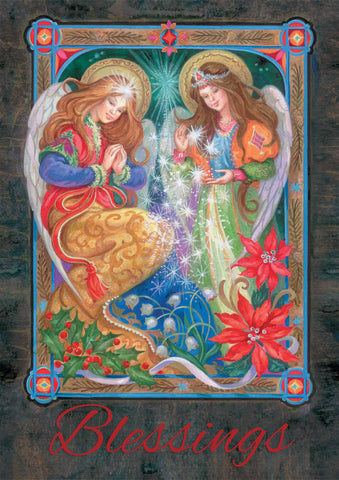 Blessing Angels House Flag Image