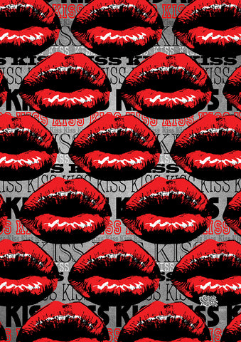 Kiss Kiss Collage House Flag Image