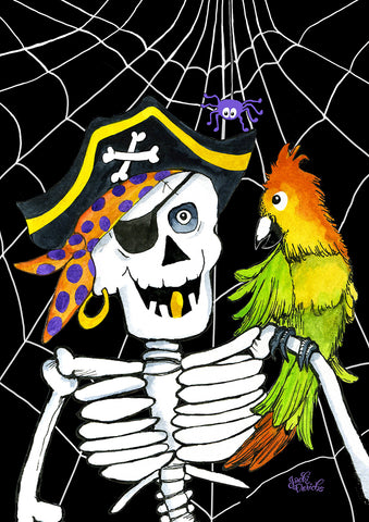 Skeleton Pirate Garden Flag Image