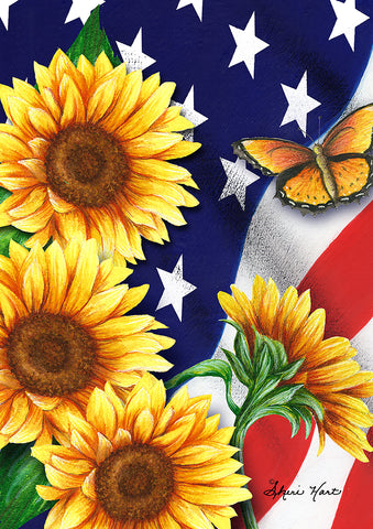American Sunflowers House Flag Image