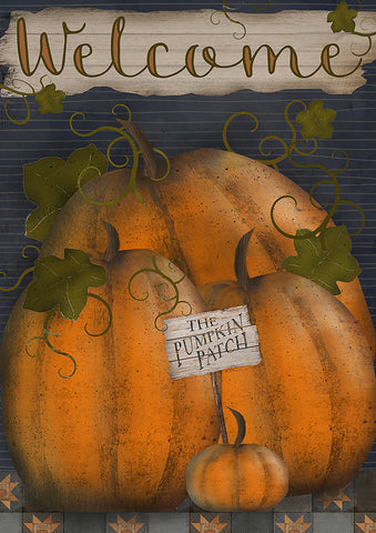 Pumpkin Patch Welcome House Flag Image
