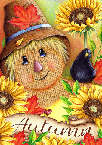 Autumn Scarecrow Garden Flag Image