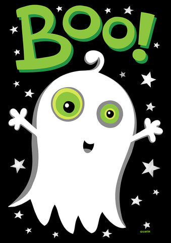 Boo Ghost Garden Flag Image