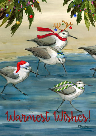 Silly Sandpiper Christmas House Flag Image