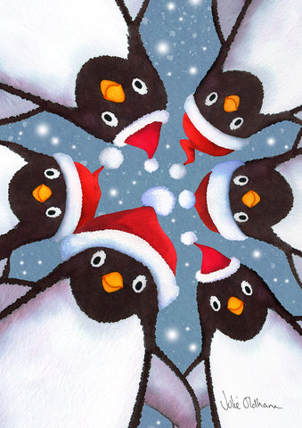 Penguin Selfie House Flag Image