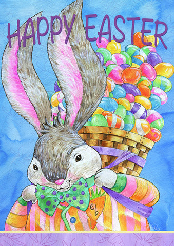 Easter Bunny Basket House Flag Image