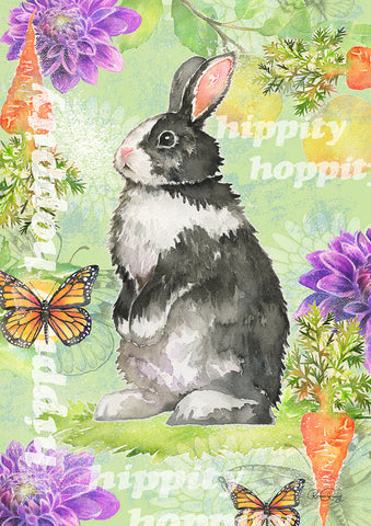 Hippity Hoppity Bunny Garden Flag Image