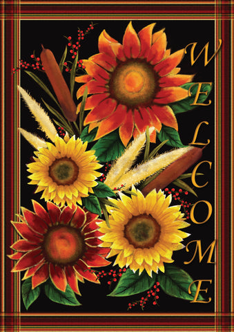 Sunflower Welcome House Flag Image