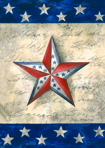 Stars On Star Garden Flag Image