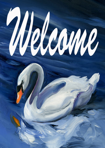 Swan Welcome Double Sided House Flag Image
