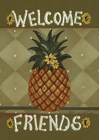 Welcome Friends Double Sided House Flag Image