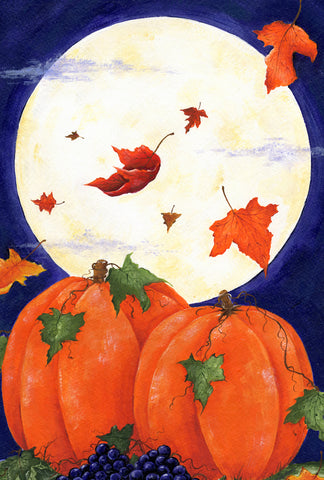 Pumpkin Moon Garden Flag Image