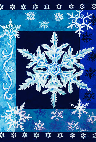 Cool Snowflakes House Flag Image