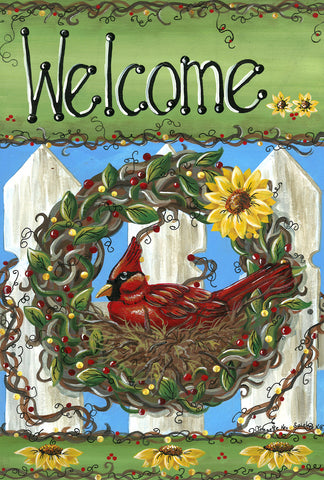 Welcome Nest House Flag Image