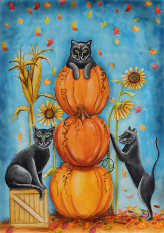 Harvest Cats House Flag Image