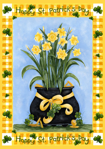Lucky Daffodils Garden Flag Image