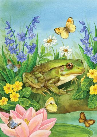 Frog Pond Garden Flag Image